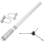 Dual Band Fiberglass Base Antenna with Ground Plane Kit, 17” VHF/UHF 136-174mhz/400-470mhz Repeater Antenna for Mobile Radio Transceiver, HT, Scanner
