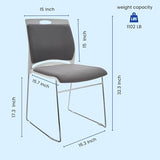4 Pack Stacking Chairs 1102LB Capacity Home Office Guest Chair Set With Sled Base
