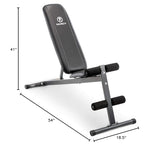 Marcy Exercise Utility Bench for Upright, Incline, Decline, and Flat Exercise SB-261W , Black , 42.00 x 19.00 x 51.00 inches MARCY