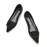 C.Paravano Flat Shoes for Women | Women's Flats | Pointed Toe Flats | Velvet Flats | Dressy Flats for Women (Black,Size 9)