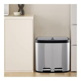 zhongxlla Bathroom Trash Can, Dual Compartment Step Trash Can