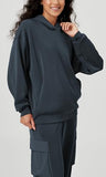 ODODOS Women's Modal Soft Oversized Hoodies Long Sleeve Hooded Sweatshirts Pullover Top with Kangaroo Pocket, Navy, Large