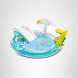 Intex Gator 6.6' x 5.6' x 4" Outdoor Inflatable Kiddie Pool Water Play Swim Center