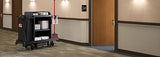 Suncast Commercial Standard Housekeeping Cart with Laundry Bag, Vacuum Holders