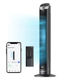 DREO Smart Tower Fan for Bedroom, 90° Oscillating 40" Standing Fan, 26ft/s High-Speed 5 Speeds 4 Modes, Quiet Room Floor Fans, Touch/Remote/APP & Voice Control, Work with Alexa, 12H Timer, Silver
