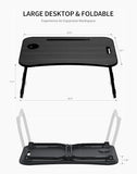 Laptop Bed Desk, Foldable Lap Desk, Portable Lap Table, Laptop Stand with Cup Holder