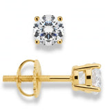 14k Gold GRA Moissanite & IGI Lab Grown Diamond Earrings