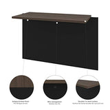 Bestar Connexion 72W U-Shaped Executive Desk with Lateral File Cabinet in Antigua & Black