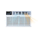 Whirlpool 10,000 BTU 230V Through-the-Wall Air Conditioner with Supplemental Heat, Dehumidifier and Remote, Wall AC Unit for Apartment, Living Room and Medium Rooms up to 450 Square Feet in White
