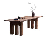 zhongxlla Standing Desk, Rustic Ash Wood Home Study Writing Desk Workstation