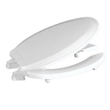 Centoco 2 inch Raised Toilet Seat for Seniors, Elongated, Open Front with Cover, Plastic, Made in the USA, HL820STS-001, White