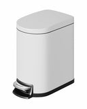 GarveeHome 1.6 Gal Step-On Trash Can, Stainless Steel Small Bathroom Garbage Bin with Soft Close Lid, Slim Space-Saving Design, Removable Inner Bucket for Bathroom