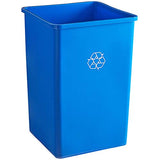 PRO&Family Set of 10! 140 Qt. / 35 Gallon / 132 Liters Blue Square Recycle Bin