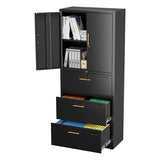 Metal Filing Storage Cabinet with Locking Doors and Adjustable Shelf for Home, Office