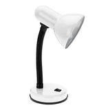Simple Designs LD1003-WHT Basic Metal Desk Lamp with Flexible Hose Neck for Office, Living Room, Bedroom, College Dorm, Bookshelf, White (Pack of 1)