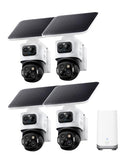 eufy Security eufyCam S4 4-Cam Kit with Video Doorbell E340, 4K Solar Camera Wireless Outdoor, 3-Lens PTZ Cam, 360° View, Whole-Home Coverage, AI Recognition, 8X Zoom, No Monthly Fee, Local Storage