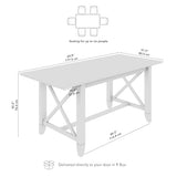 Bush Home 70-inch Cross Base Dining Table, Dining Room Furniture, Key West Collection, Blonde Oak