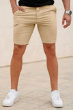 GINGTTO Mens Casual Shorts Summer with Zipper Pockets Khaki Golf Shorts Men Elastic Waist Bermuda 30