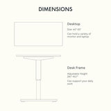 Bamboo Standing Desk, 60 x 30 Inches Whole-Piece Electric Adjustable Height Desk for Home Office