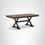 Signature Design by Ashley Wildenauer Dining Extension Table, Self-Storing Butterfly Leaf, Seats 8, Hardwood Solids, 40" W x 78" D x 30.13" H, Black & Dark Brown