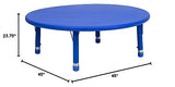 Flash Furniture Wren 45'' Round Blue Plastic Height Adjustable Activity Table
