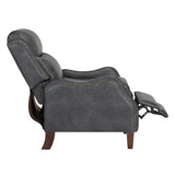 KISLOT Faux Leather Pushback Recliner Chair with Rivet Trim, Vintage Manual Accent Armchair