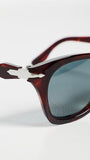 Persol Men's 0PO8001S Sunglasses, Transparent Brn Red Havana/Blue, One Size