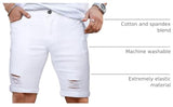 GINGTTO Jean Shorts Men Stretch Casual Summer Denim Shorts for Men White 33