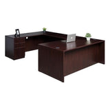 Boss Office Products Holland 66" Executive U-Shape Desk with File Storage Pedestal