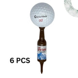 Beer Bottle Golf Tee - Unbreakable and Recyclable Plastic Tee 6 Pack - Golf Gift for Men - Bachelor Party (Fores Light)