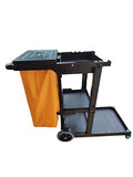 Simpli-Magic Janitorial Cart, 330 lbs Capacity – 3-Shelf Commercial Housekeeping Cleaning Cart on Wheels