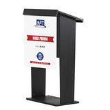 M&T Displays Black Plywood Stand up Floor-Standing Podium Lectern for Speaker