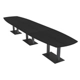 16 Person Large Modular Conference Table with Double Matte Black Bases