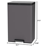 Stainless Steel Metal Dual Stream Step-On Trash, 10.5-Gallon, Charcoal, Wastebasket Home/Kitchen, Trash and Recycle Bin Combo Rubbermaid
