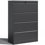 OPTYMIRA 4 Drawer Lateral File Cabinet with Lock Heavy Duty Large Metal Filing Cabinet Home Office