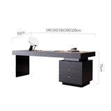 zhongxlla Standing Desk, Modern Smoky Color Executive Desk with Drawers