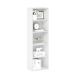 Furinno LUDER Book Shelf, 5-Tier Bookshelf, Bookcase with Open Shelves, 9.4 x 15.8 x 52, Easy Assembly