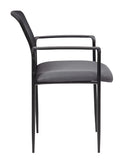 Boss Office Products Stackable Mesh Guest Chair in Grey