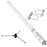 UHF Fiberglass Antenna with Ground Plane Kit, 400-470mhz GMRS Base Antenna, 17 inches SO239 Connector for Ham Radio Scanner, Device Repeater, Mobile Transceiver