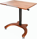 Mobile Podium, Pneumatic Standing Desk, Adjustable Podium Stand, Lectern Portable with Wheels