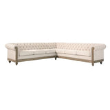 Merax Chesterfield Sofa, Retro Upholstered 6 Seater Rolled Arm