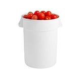 Round Trash Can with Lid and Dolly Rolling Waste Container, Ingredient Bin, Heavy-Duty Plastic, Anti-Static, Kitchen