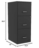 Lorell NuSparc 3 Drawer Locking Filing Cabinet | Pre-Assembled Steel Construction | Space-Saving Design