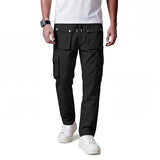 GINGTTO Mens Cargo Pants Slim Fit Black Stretch Cargo Joggers Men with Pockets Elastic Waist 34W×30L