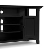 SIMPLIHOME Amherst 54" Wide Solid Wood TV Stand in Black