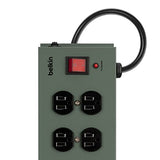 Belkin Power Strip Surge Protector - 10 AC Multiple Outlets, 15 ft Long Heavy-Duty Metal Extension Cord with Wall Mount Holes for Home, Office, Travel, Computer Desktop, Laptop & Phone Charging - 5PK