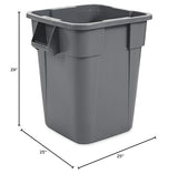 Rubbermaid Commercial LLDPE Square Brute 40-Gallon Trash Can without Lid, Gray