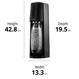 SodaStream - Terra Soda Streaming Machine - STARTER KIT - Sparkling Water Maker with CO2 & Bubly Drop - Eco-Friendly, No Batteries Needed - Black