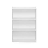 Furinno PASIR Book Shelf, 3-Tier Bookshelf, Storage Shelves Bookcase, 9.7 x 23.7 x 31.5, for Living Room, Bedroom, Home Office, Plain White