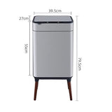 PYRVILAX Smart Sensor Trash Can Stainless Steel Rectangle Bin High Foot Rubbish